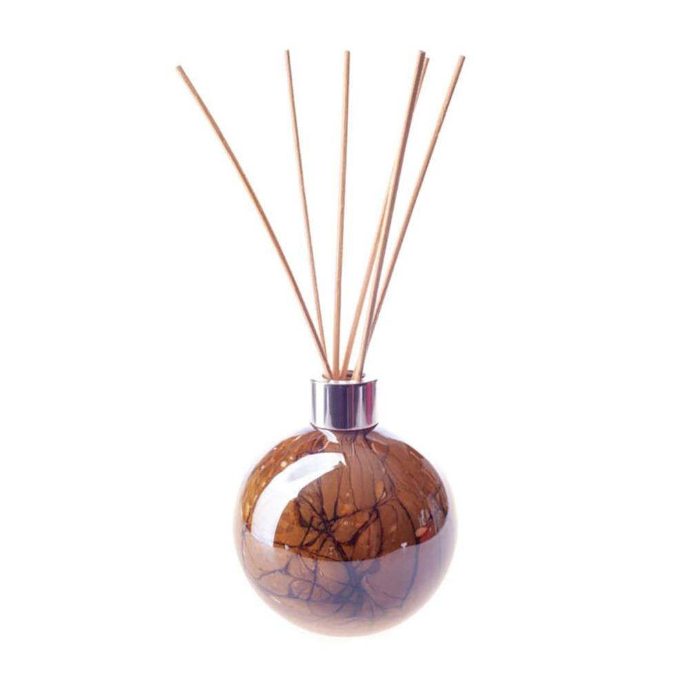 Amelia Art Glass Dark Brown Marble Sphere Reed Diffuser £13.91